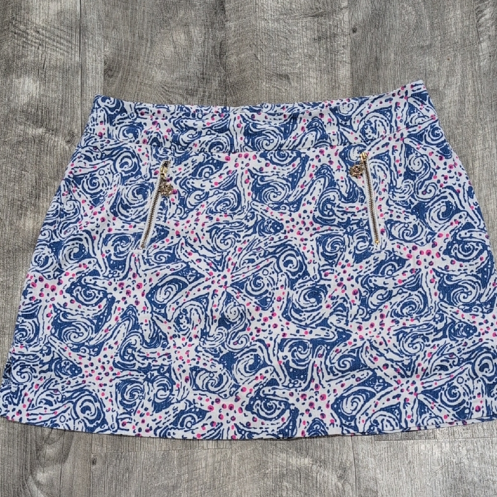 Lilly Pulitzer Blue and Pink Paisley Print Skort